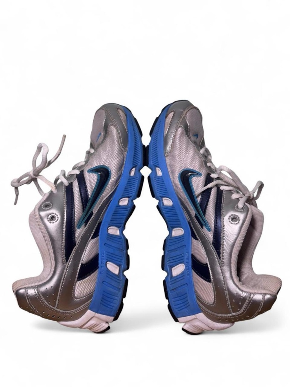 Nike Air Dual-D pyhlon sneakers grey white blue 10.5 mens missing insoles 2008 - Picture 5 of 8